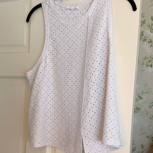 Celestine s White Sleeveless Eyelet Top